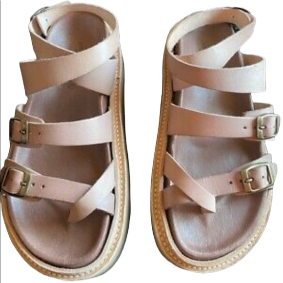 Jeffrey Campbell x Free People Marina 6 Tan Leather Strappy Platform - Picture 4 of 11